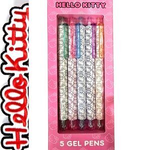 Hello Kitty Set Of 5 Logo Gel Pen Collection